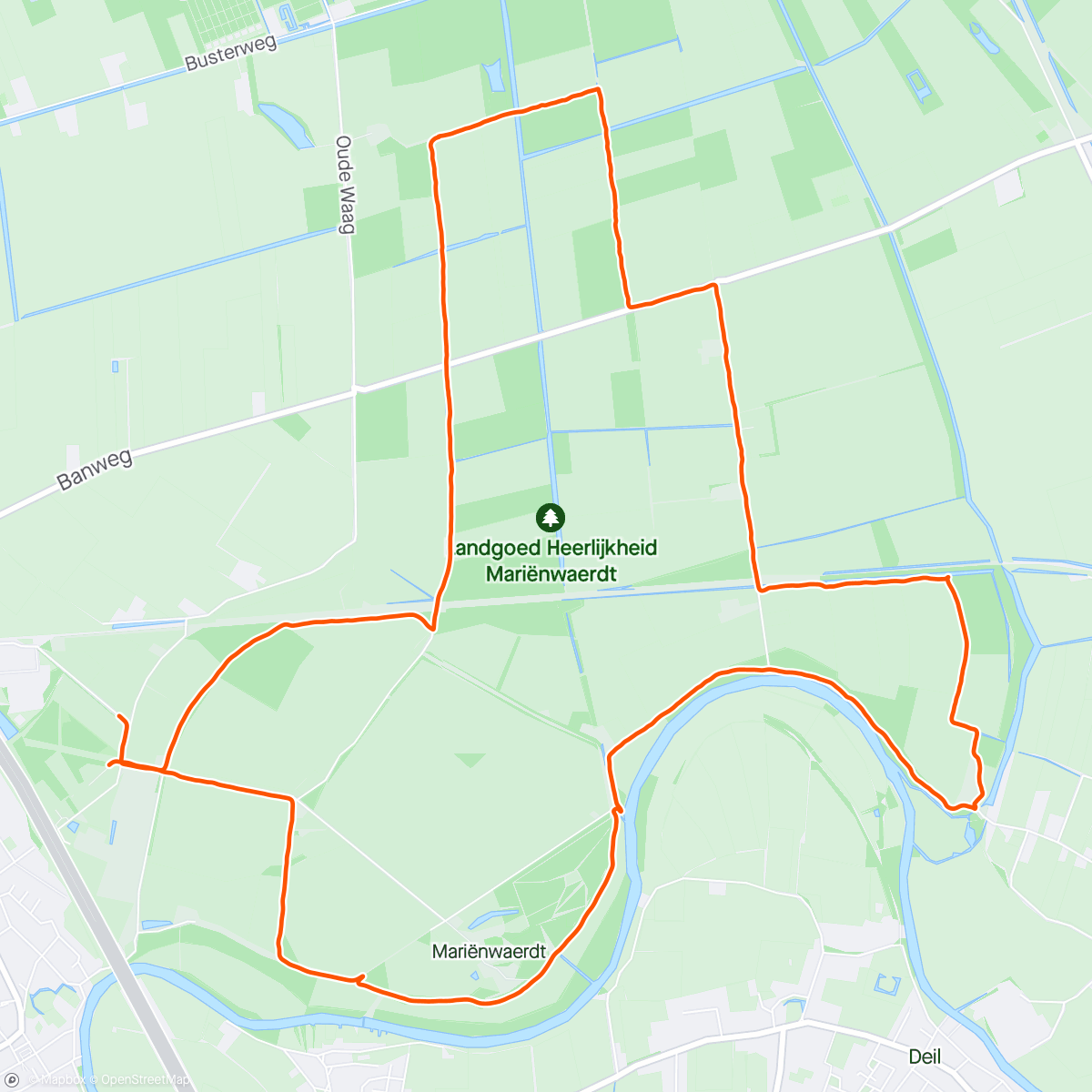 Map of the activity, Rondje Landgoed Heerlijkheid Mariënwaerdt