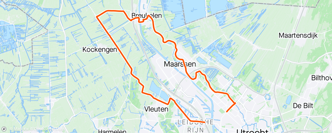 Map of the activity, Evening Ride