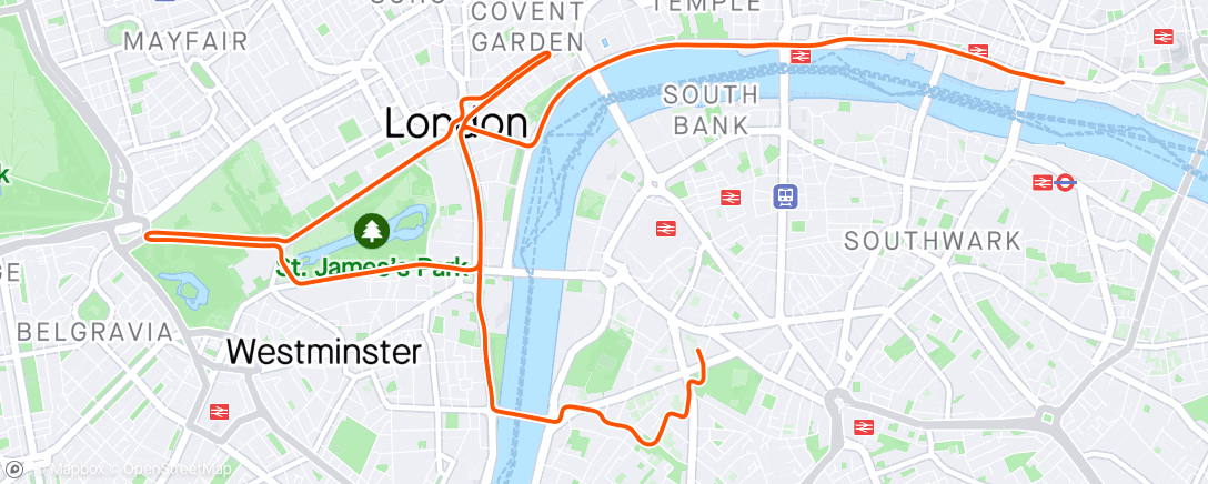 Mapa de la actividad (Zwift - Bike in London)