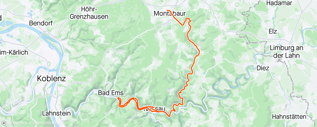 Map of the activity, Gelbachtal hoch/runter plus Brückenrunde Bad Ems