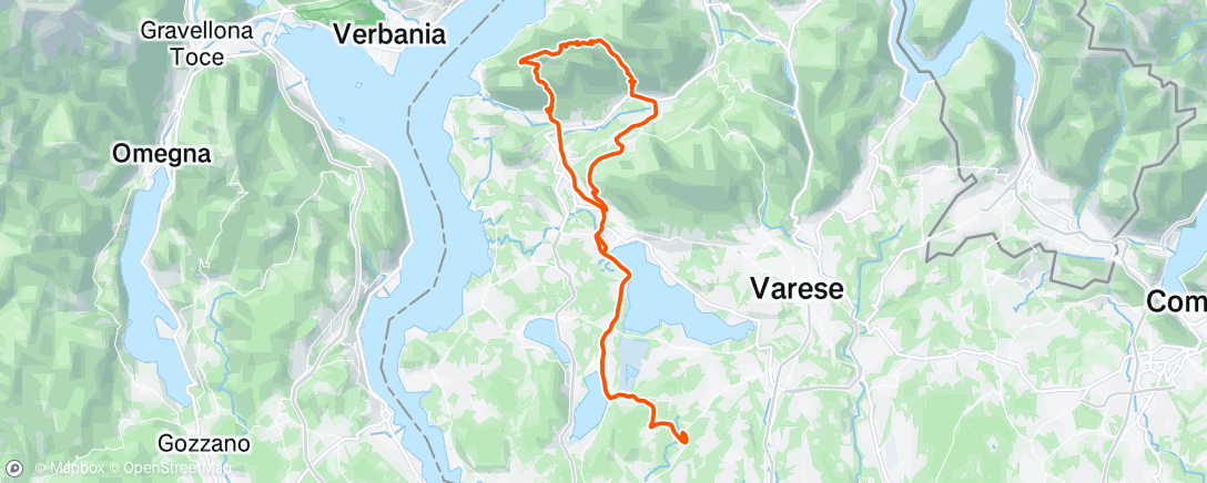 Map of the activity, Pedalata mattutina dopo la caduta