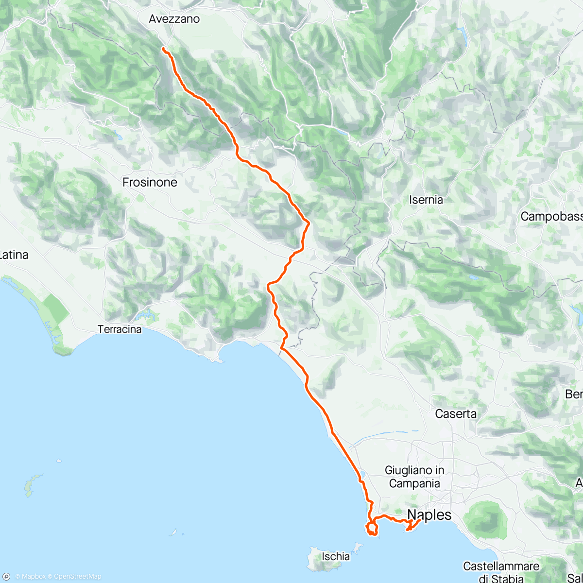 Map of the activity, 9 tappa Giro 🇮🇹