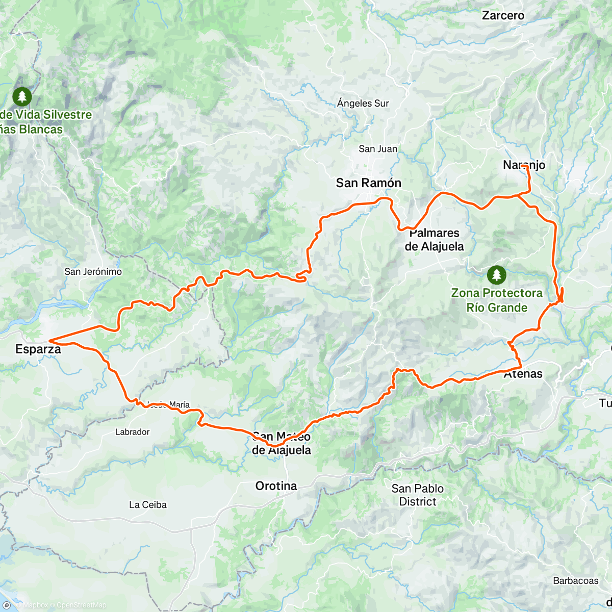 Map of the activity, Vuelta Costa Rica Etapa 9