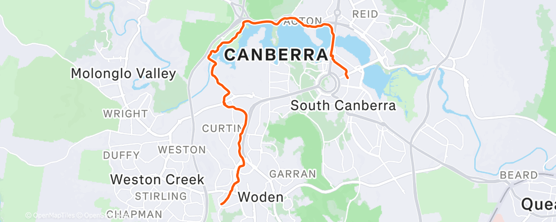 Map of the activity, Lunch Bike Ride