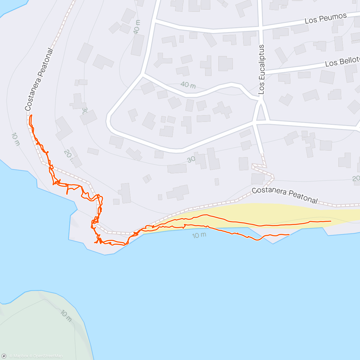 Map of the activity, Isla de los Penguinos
