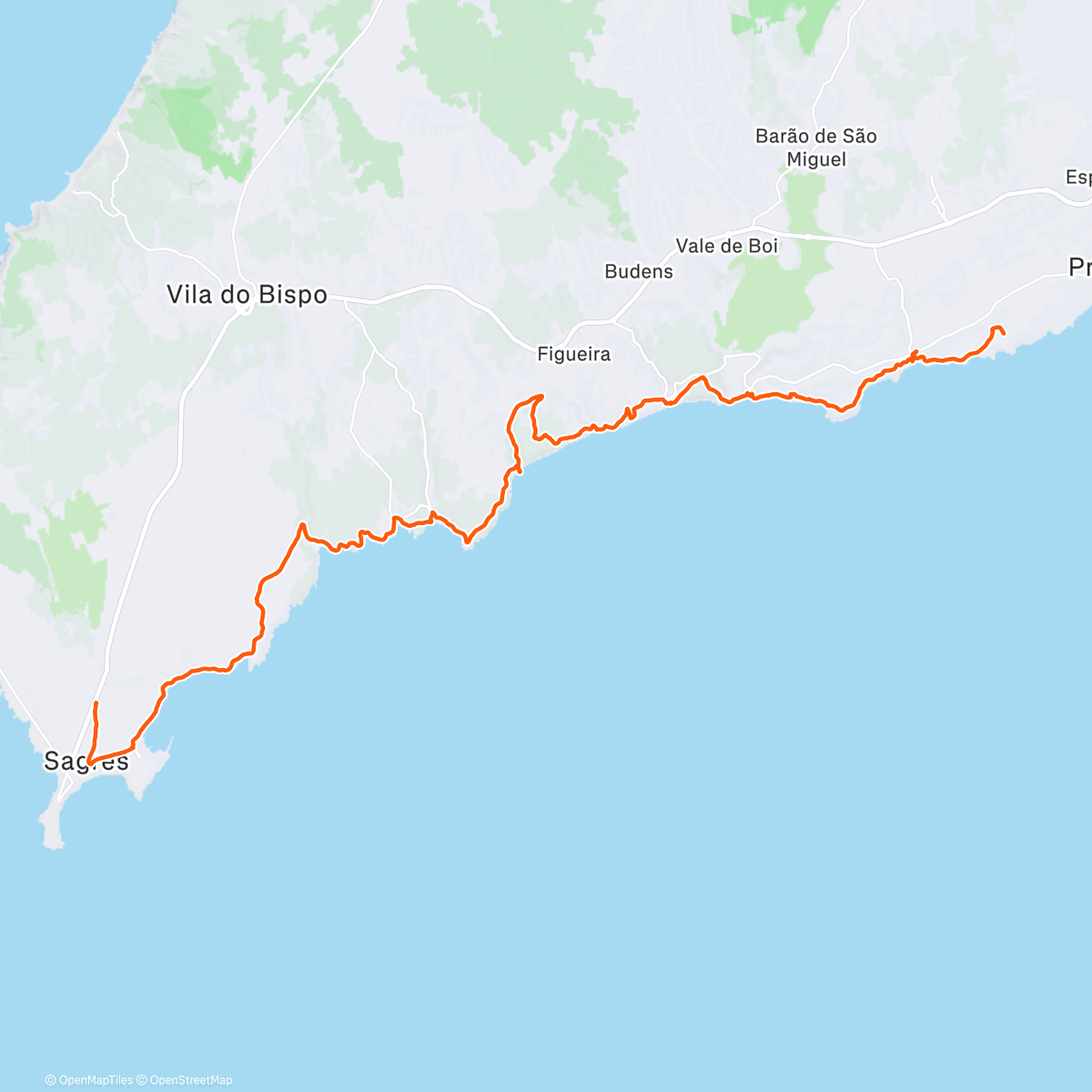 Map of the activity, Fishermen Trail. Day 6
