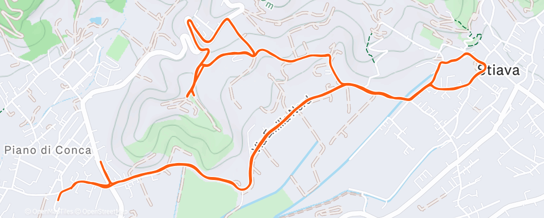 Map of the activity, Afternoon Run