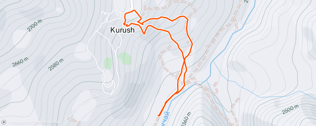 Map of the activity, Morning Hike