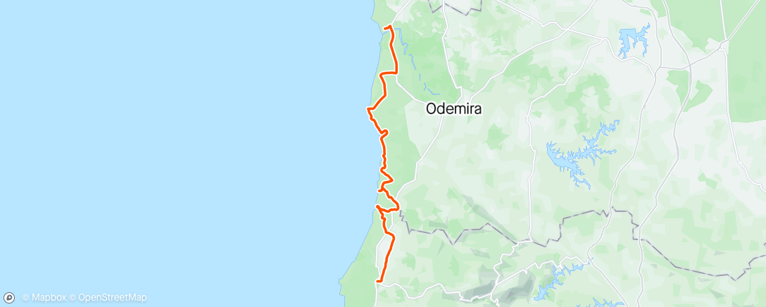 Map of the activity, Morning Ride to Aljezur
