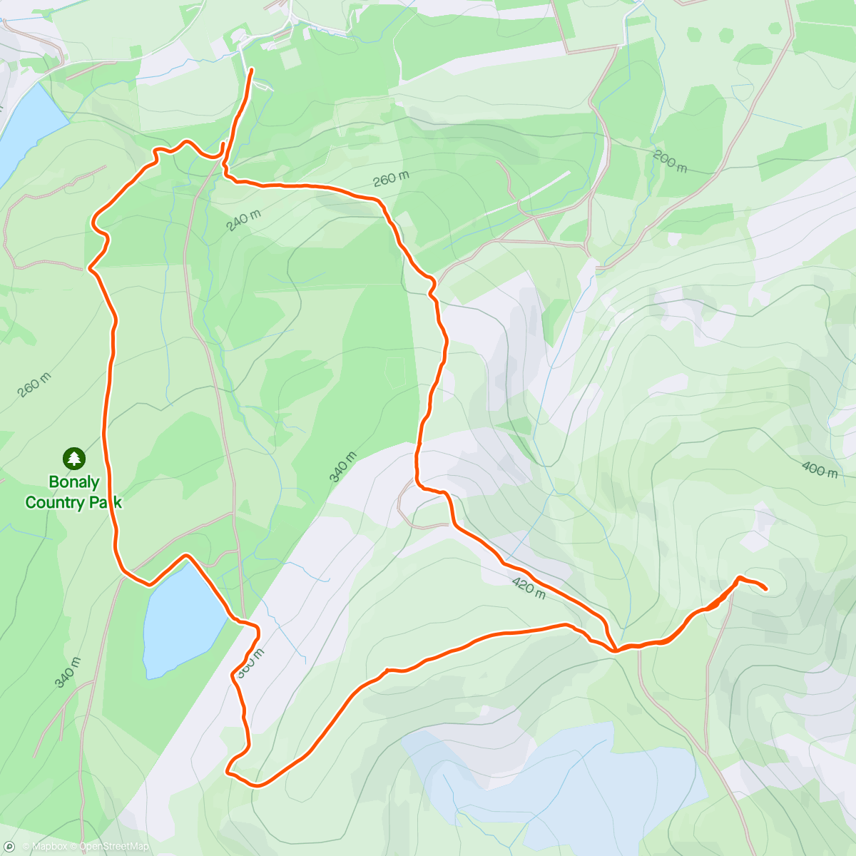 Map of the activity, Allermuir and Capelaw from Bonaly