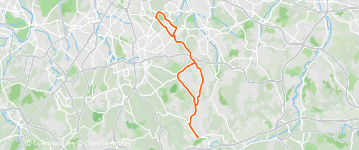 Route map for BEGINNERS G4 WARLINGHAM – BOTELY FARM 20MI 1200ft