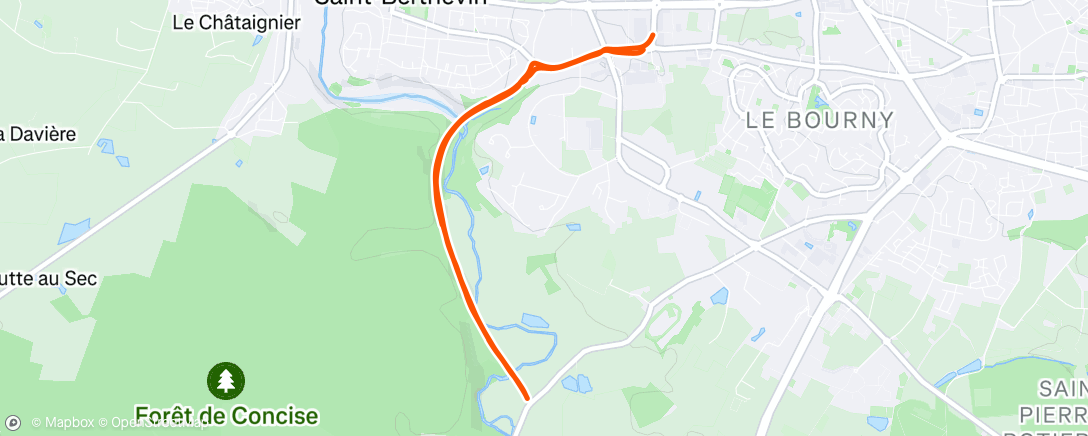 Map of the activity, Course à pied le matin