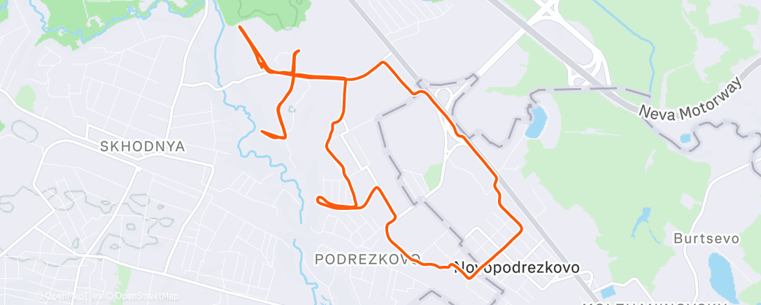 Map of the activity, Дневной забег