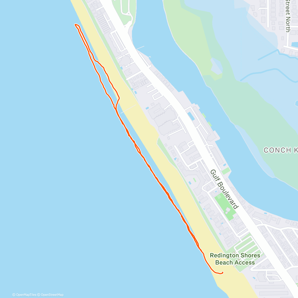 Map of the activity, Beach walk w Mom