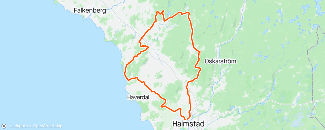 Karte der Aktivität „Hallandsloppet - Gravel”