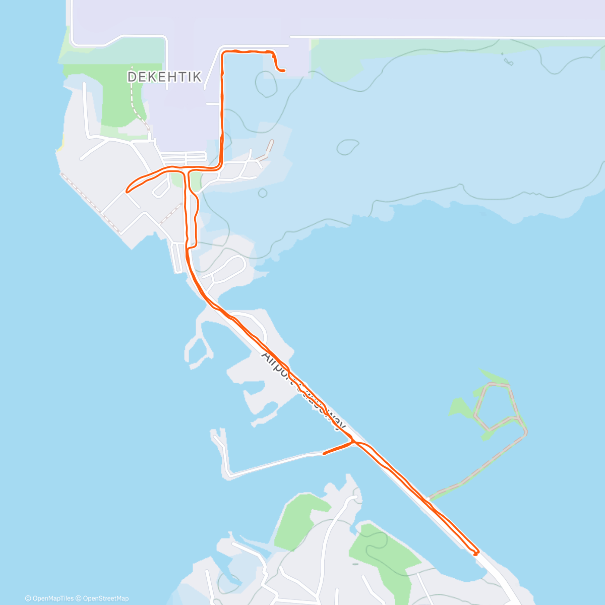 Map of the activity, Causeway as United departs westbound