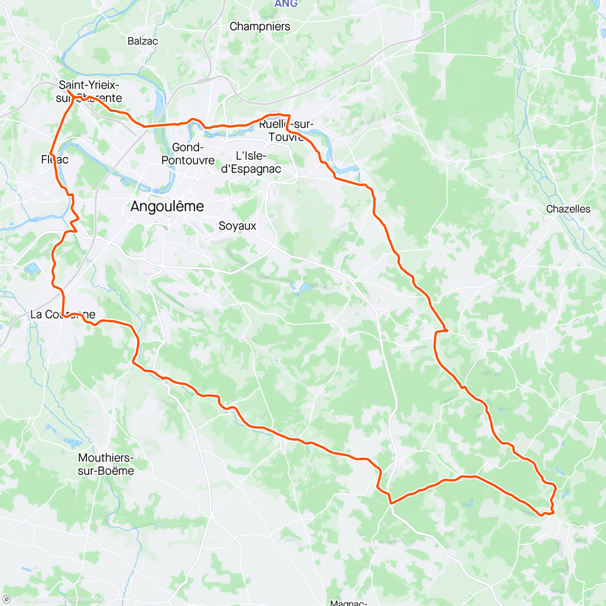 Map of the activity, 🌫️ Sortie vélo le matin