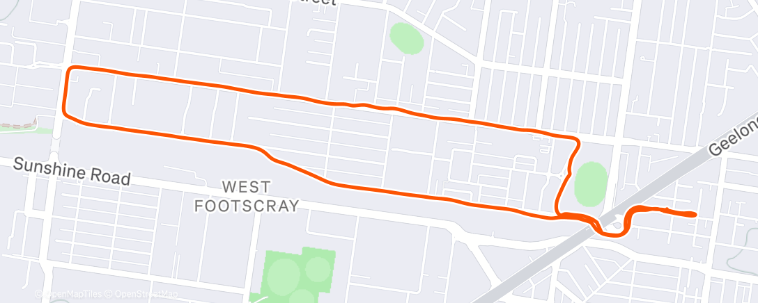 Map of the activity, Evening Run