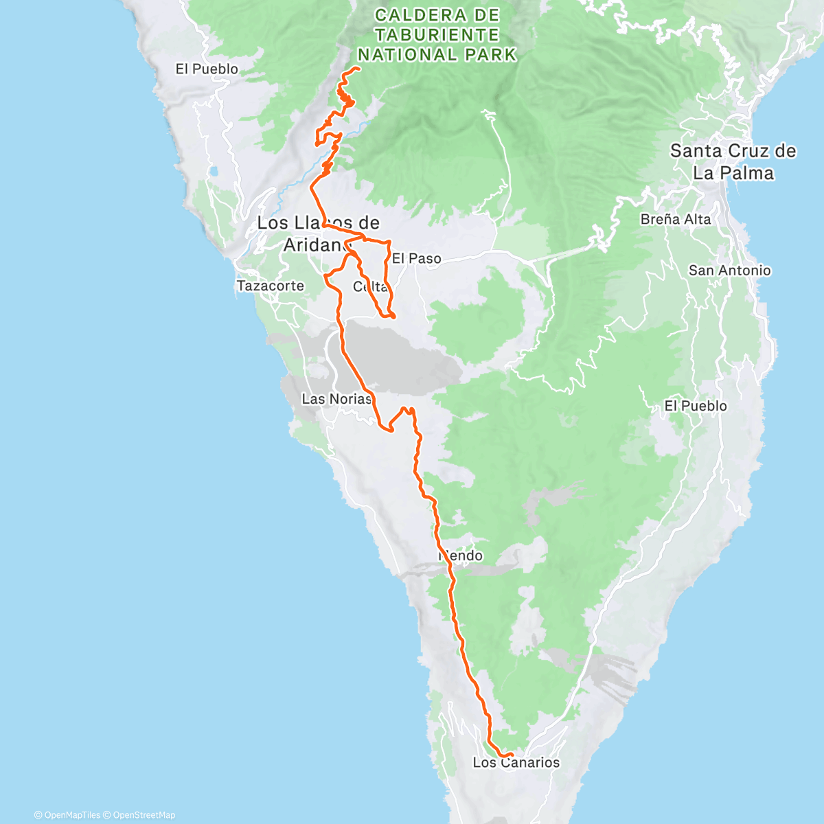 Map of the activity, Erst Los Brecitos mit Robert, dann Fuencaliente mit Spatzl😍