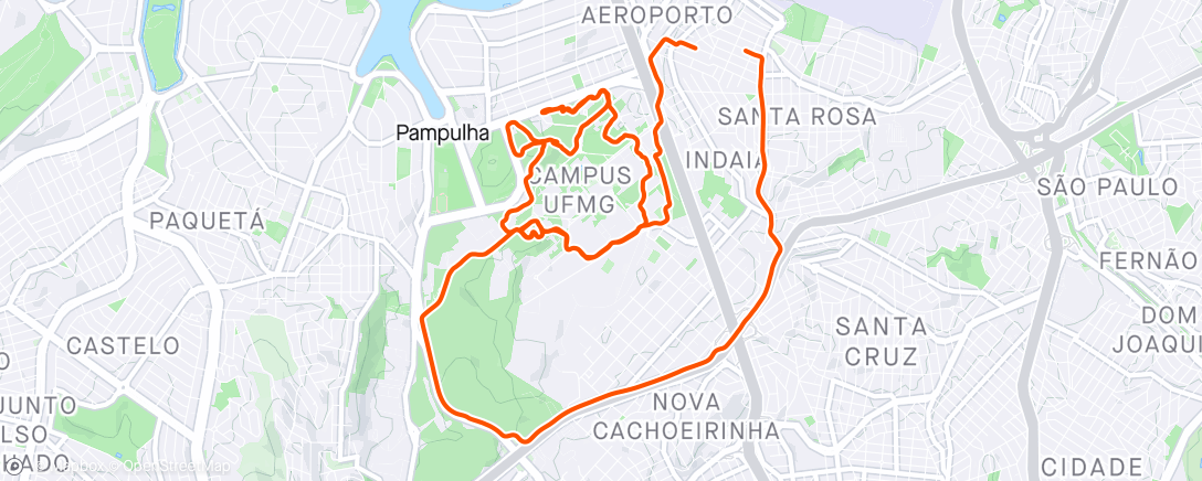 Map of the activity, Pedalada de bicicleta elétrica vespertina