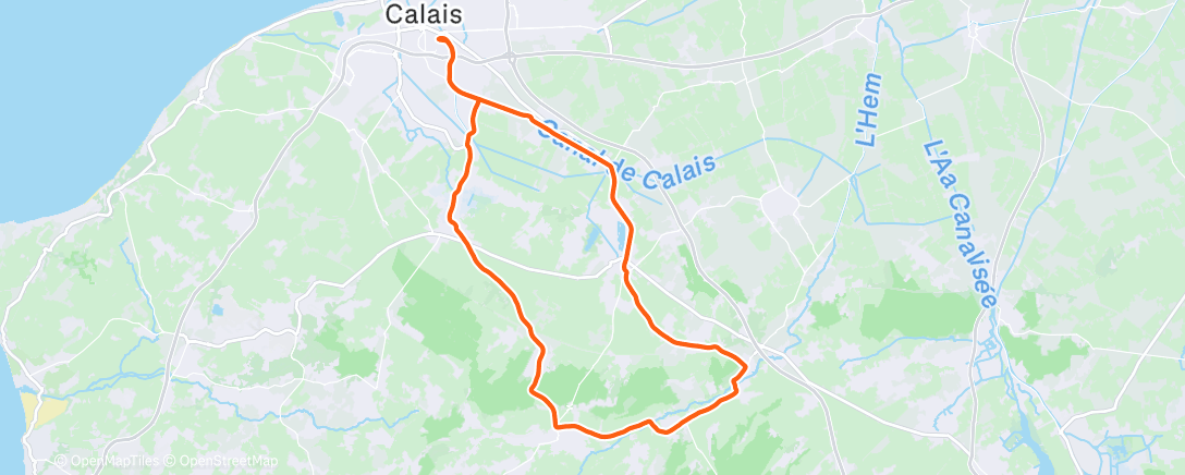 Map of the activity, Petite sortie vélo