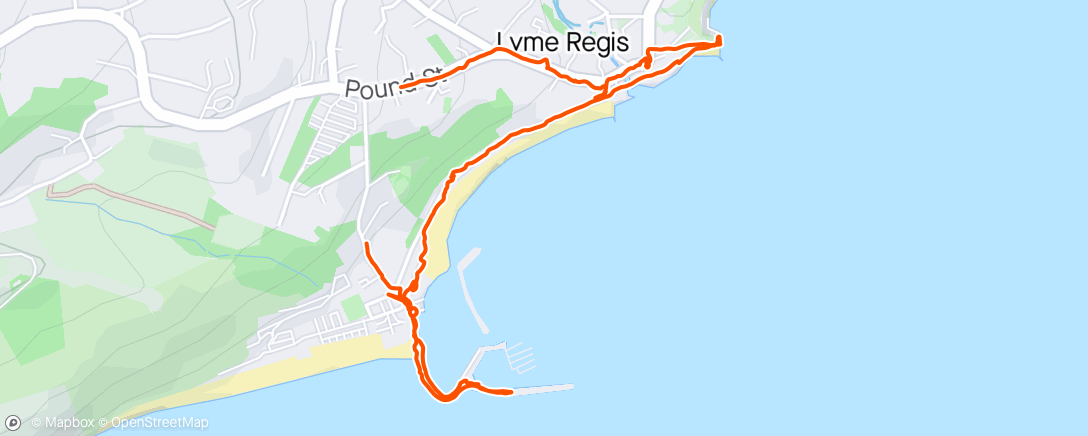 Map of the activity, Walk around Lyme Regis