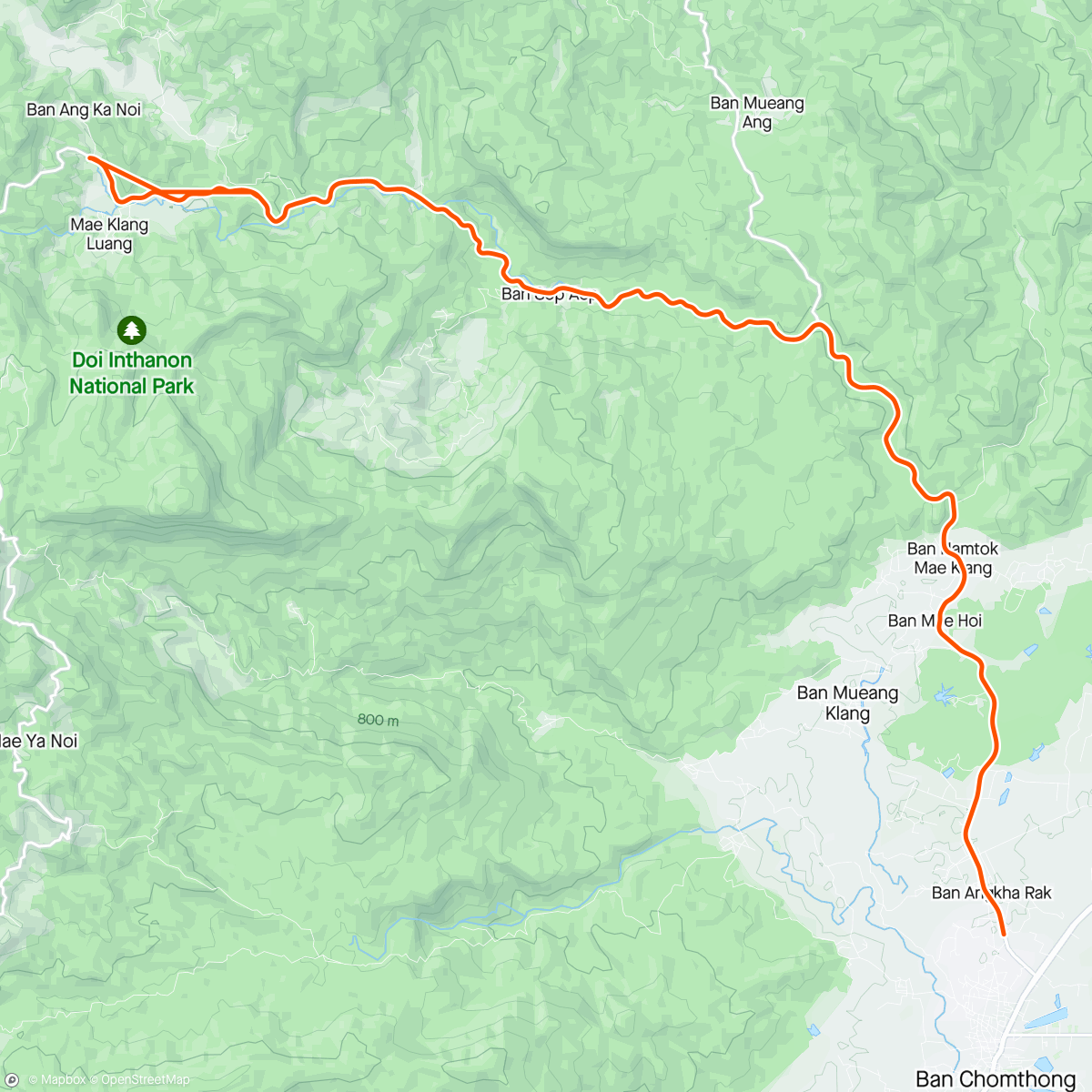 Map of the activity, ROUVY - Inthanon Challenge 11 (Feb 2018)