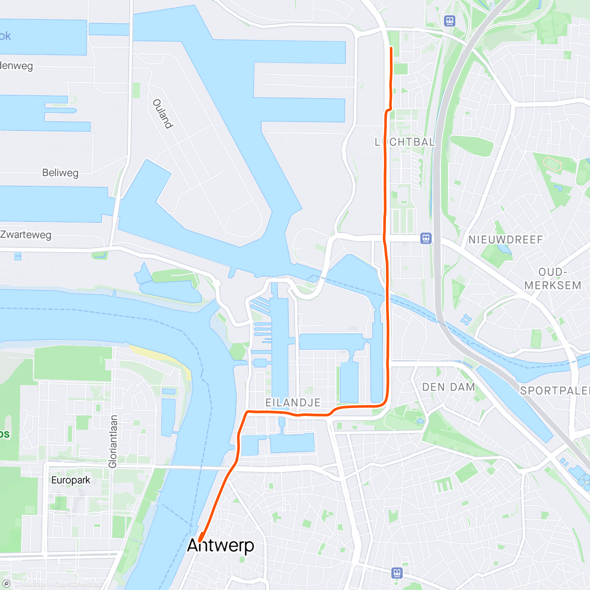 Kaart van de activiteit “Family ride Antwerpen”