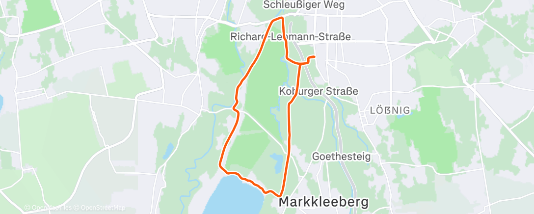 Map of the activity, Lunch Run