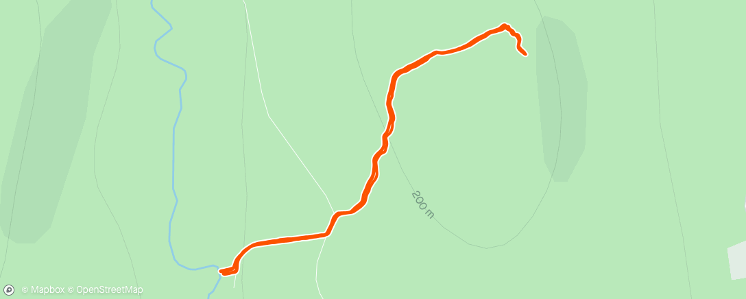 Map of the activity, Hill reps 2x4k up and down