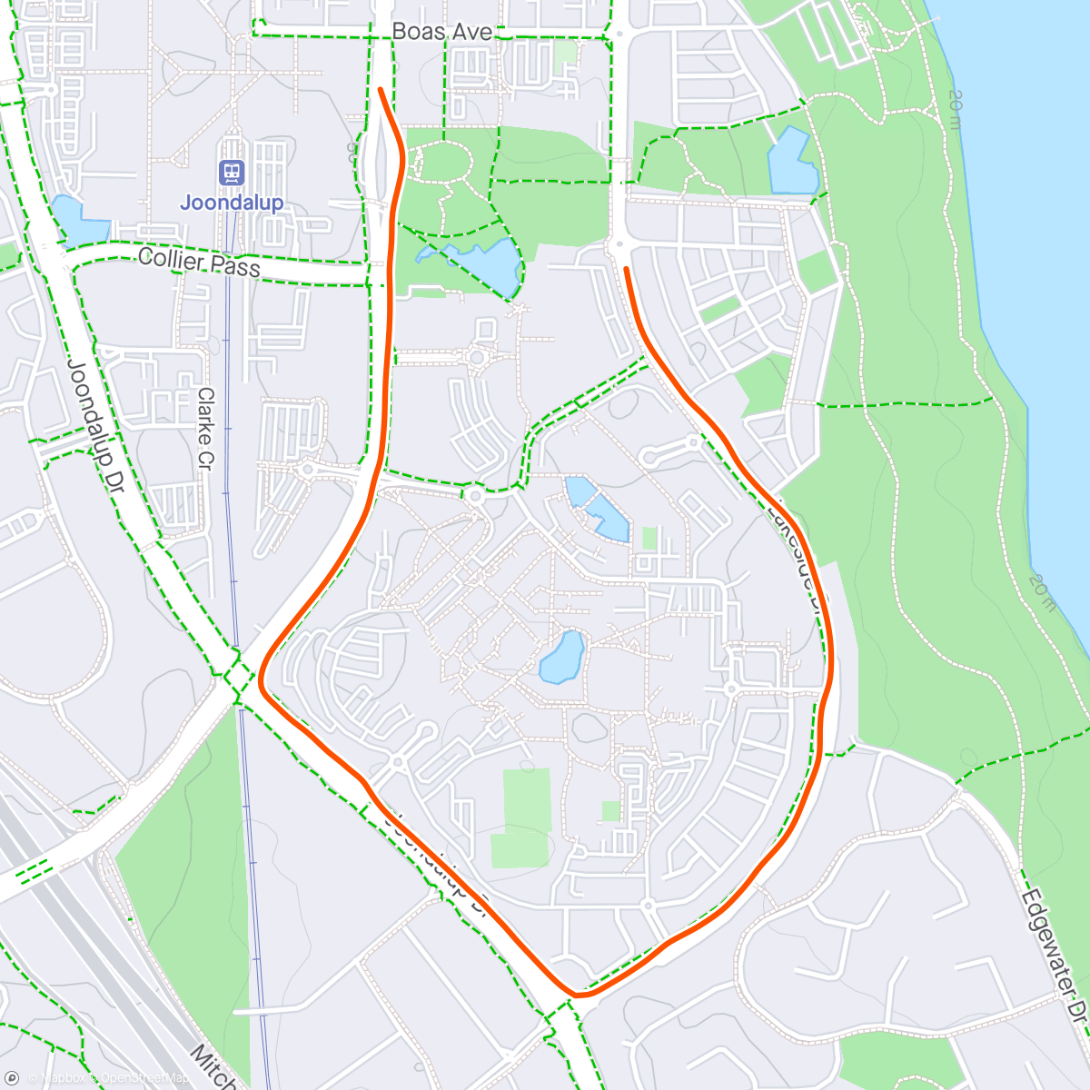 Map of the activity, Joondalup Run