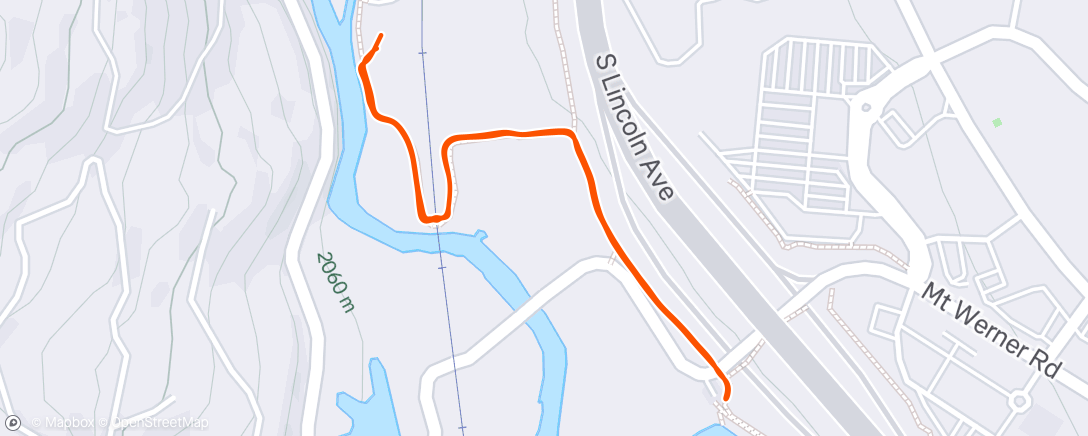 Map of the activity, Afternoon Run
