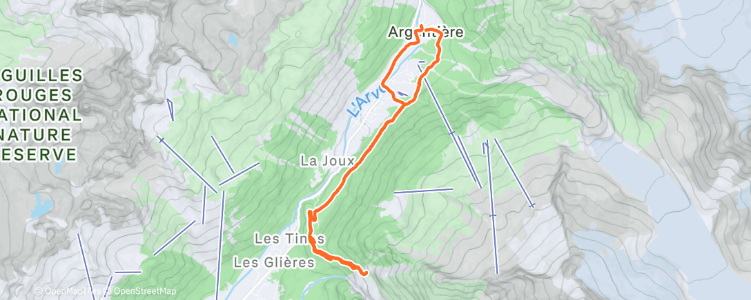 Map of the activity, Trail le matin