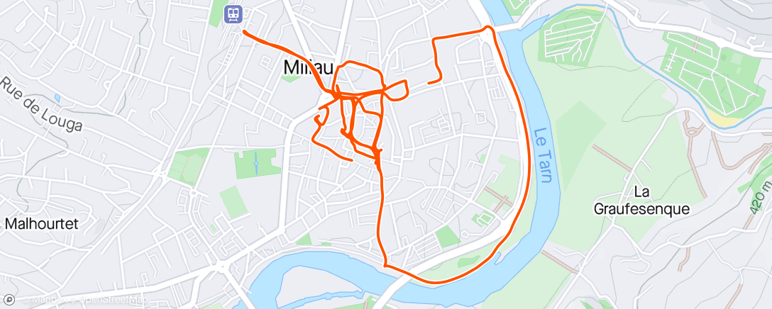 Map of the activity, Marche dans Millau avec Grego 🇫🇷☁️🫀