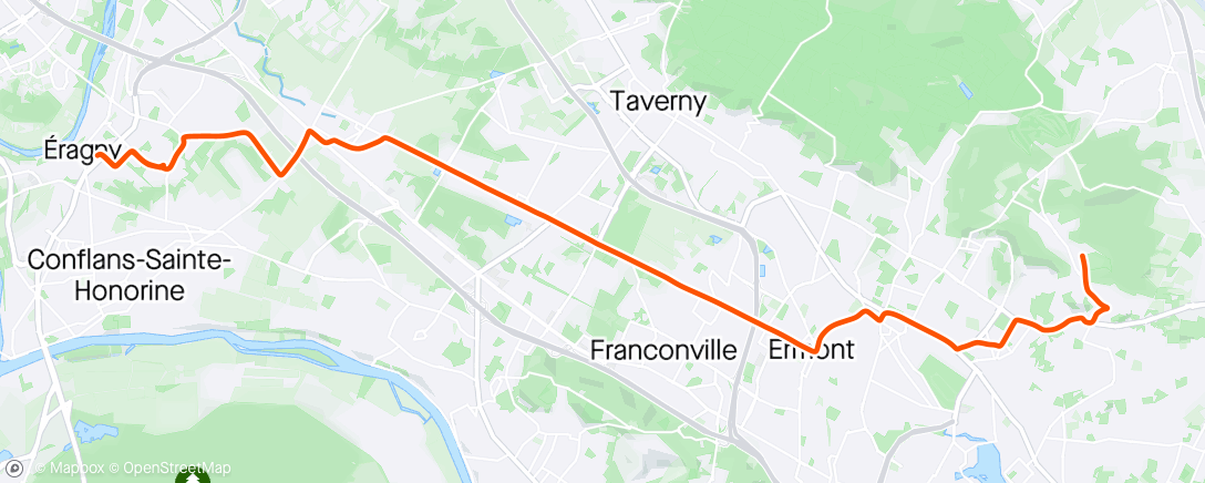 Map of the activity, Vélo taf du vendredi : « crevaison dans l’échappée Jean-René !! »