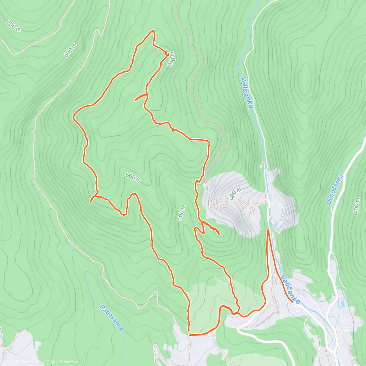 Map of the activity, Južna terasa - Mališčak - staza Turjak - Pliš - Poljanice