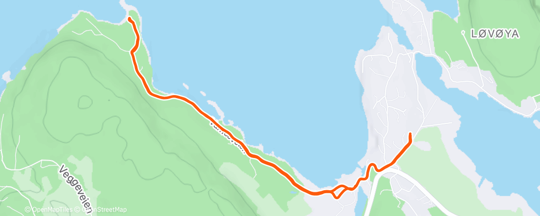 Map of the activity, Joggetur med Marte