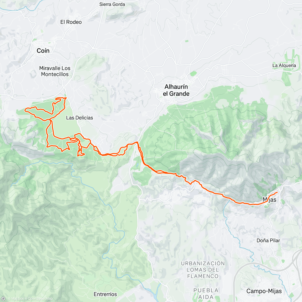 Map of the activity, Bicicleta de montaña matutina