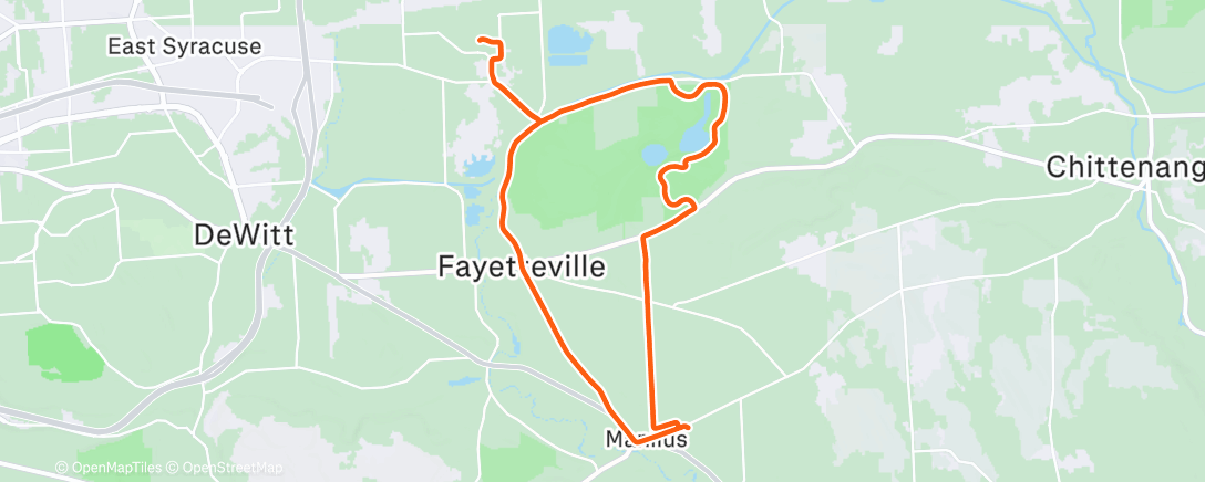 Map of the activity, Evening Ride