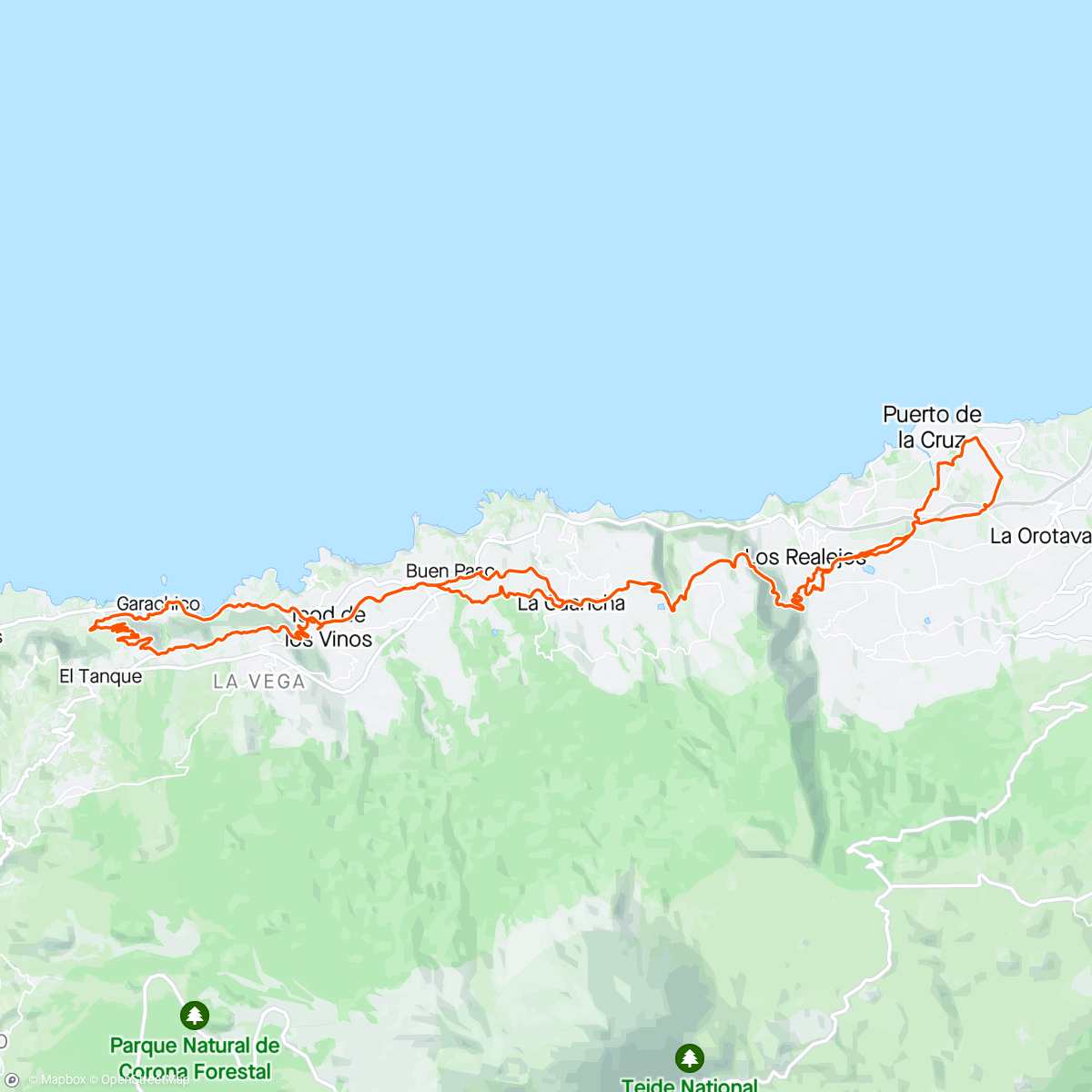 Map of the activity, Teneriffa Tag 5 - climbing Garachico