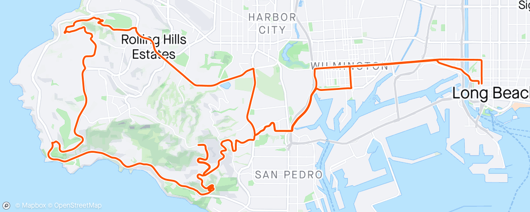 Map of the activity, Palos Verde Loop ride