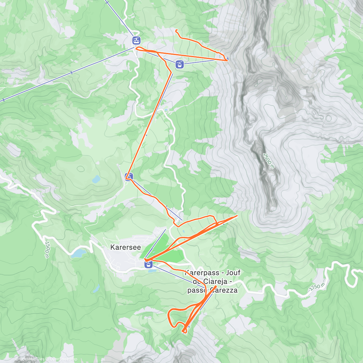Map of the activity, Ski Carezza /Day #3/1 w/ 🧸❤️