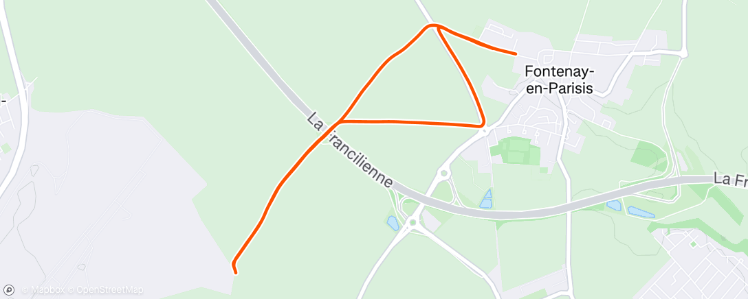 Map of the activity, Evening Run