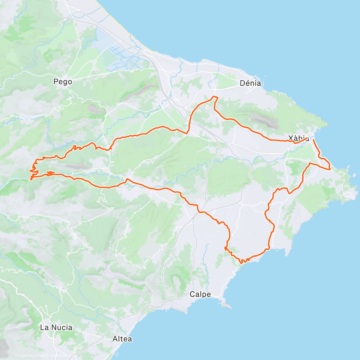 Map of the activity, #3 Jávea - Vall de Laguar ☀️🧡