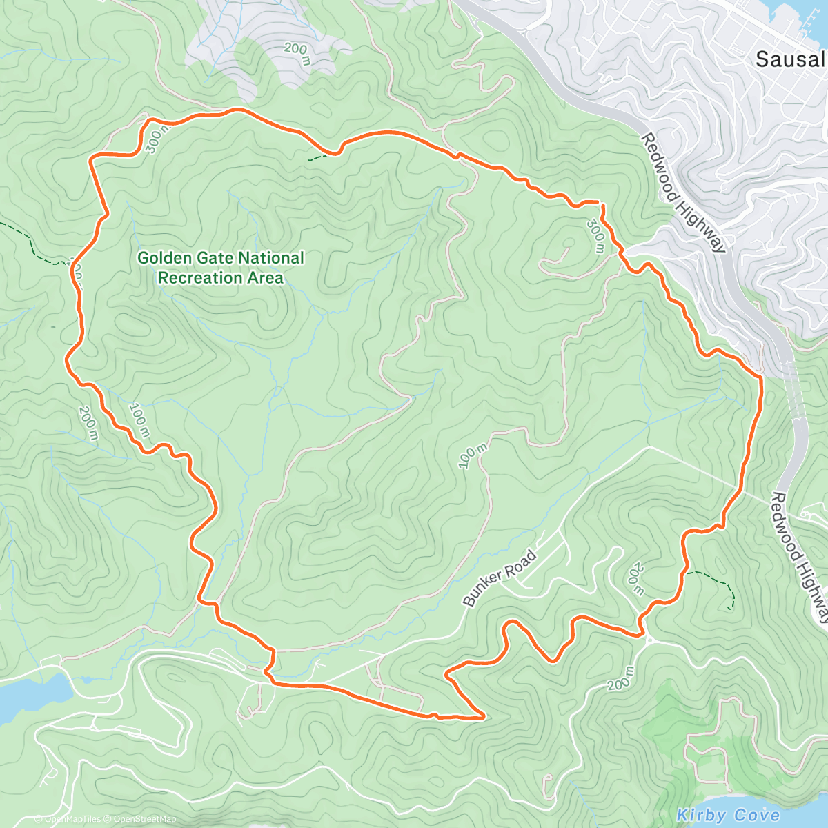 Map of the activity, Marin trails with Miguel 😎🇺🇸👌🏼