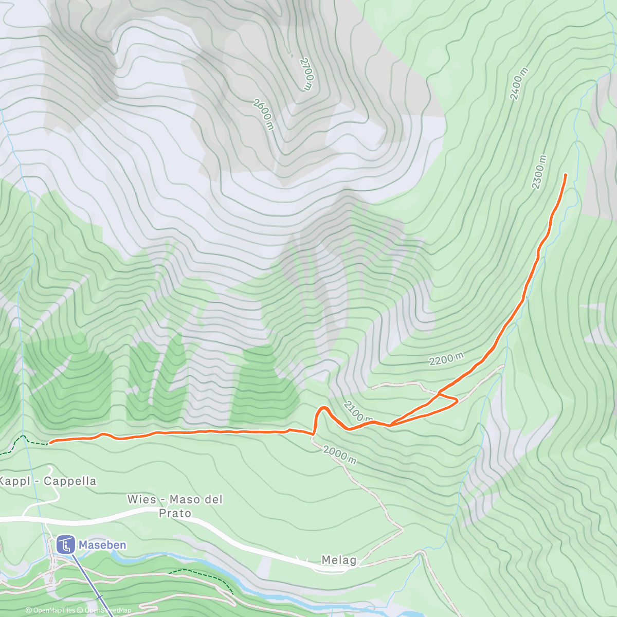 Map of the activity, Mittagswanderung