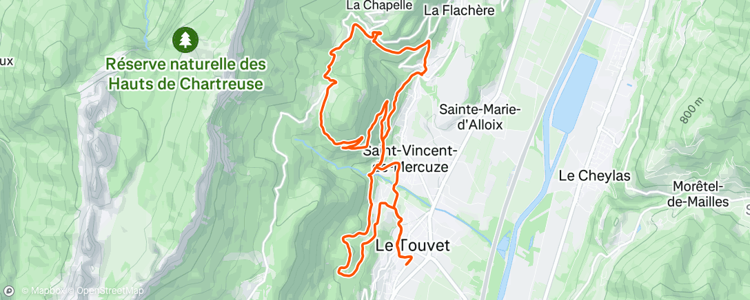 Map of the activity, Trail dans l'après-midi