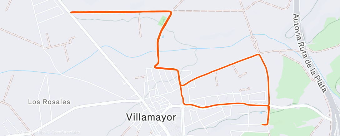 Map of the activity, Afternoon Run
