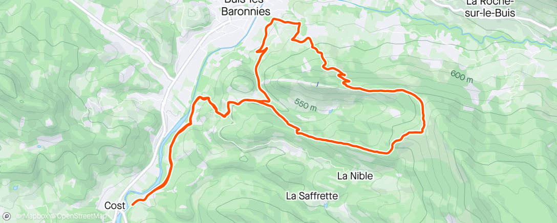 Map of the activity, Cost -sainte typhene - tour du saint Julien