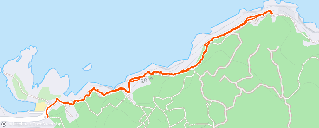 Map of the activity, Faro de punta Moscater